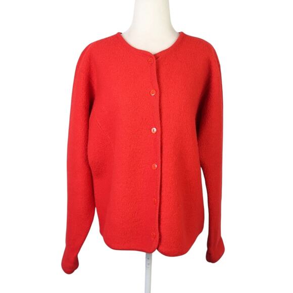 Vintage Pendleton Red 100% Wool Knit Cardigan Sweater XL - Picture 1 of 5